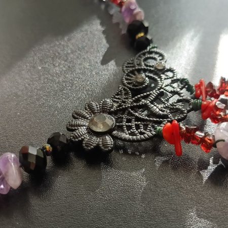 Kolia koral granat ametyst upcycling