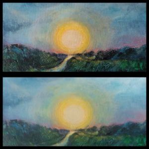 Słońce w Rzece wschód słońca zachód słońca obraz na płótnie akryl 